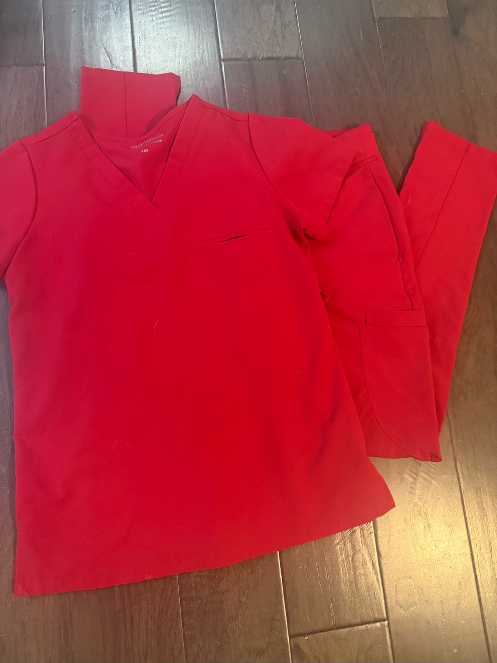 Mandala Red V-Neck Top and Straight Pants